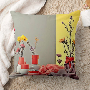 Trillende Rood Geel Arrangementontwerp Kussen