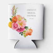 Trillende Roze Klaprozen Bloem Bruiloft Feest Blikjeskoeler (Voorkant)