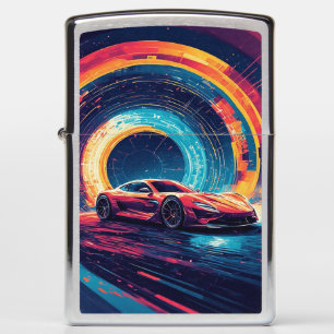 Trillende sportwagen in een dynamische abstracte k