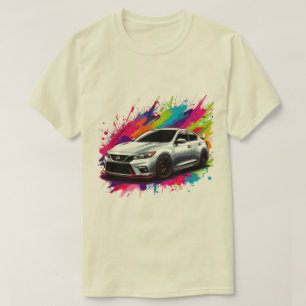 Trillende sportwagen met een vleugje kleuren t-shirt