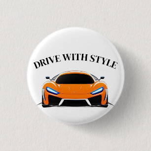Trillende sportwagen met neon gloed ronde button 3,2 cm