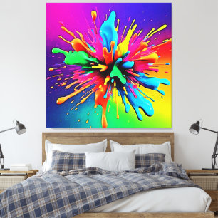 Trillende verf explosie ontwerp canvas afdruk