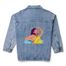 Trillende Zomer Meisje Spijkerjas – Kleur Pop Art
