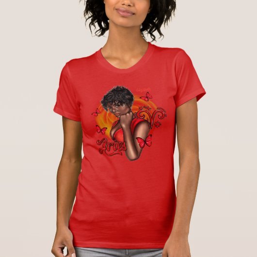 Trillende Zwarte Ram Diva met Dynamische Energie T-shirt (Voorkant)