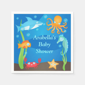 Trilling onder het Zee Baby shower Napkin Servet