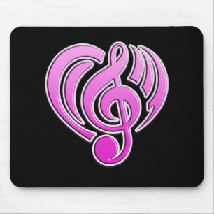 Trillingen Muzikale Liefde Roze Hart Muzieknoot DJ Muismat