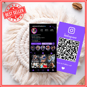 Trillingsvolle Paarse Persoonlijke Trainer Instagr Visitekaartje