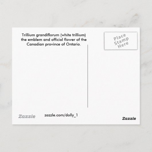 Trillium Briefkaart (Achterkant)