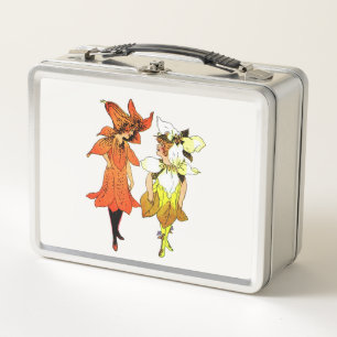 Trillium en Tiger-Lily, Whimsical Flower Book Art