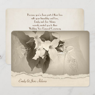 Trillium in sepia tone Wedding Vow Renewal Kaart