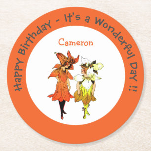 Trillium tijger-lelie grillige bloem partij leveri ronde kartonnen onderzetter