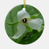 Trillium White Keramisch Ornament (Voorkant)