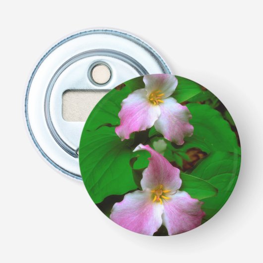 Trillium-wildbloem Button Flesopener (Voorkant)