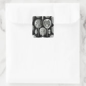 Trilobites and Fossils in Black and White Vierkante Sticker (Tas)