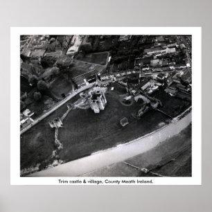 Trim-kasteel luchtfoto, Meath Ireland Poster