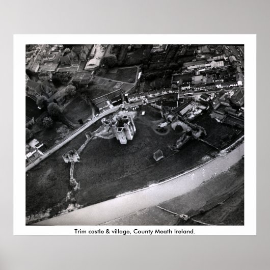 Trim-kasteel luchtfoto, Meath Ireland Poster (Voorkant)