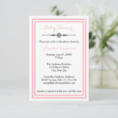 Trim rose double - Invitation Baby shower 3x5 (Debout devant)