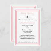 Trim rose double - Invitation Baby shower 3x5 (Devant / Derrière)