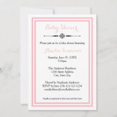 Trim rose double - Invitation Baby shower 5x7 (Devant)