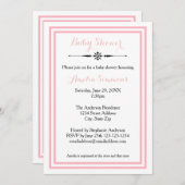 Trim rose double - Invitation Baby shower 5x7 (Devant / Derrière)