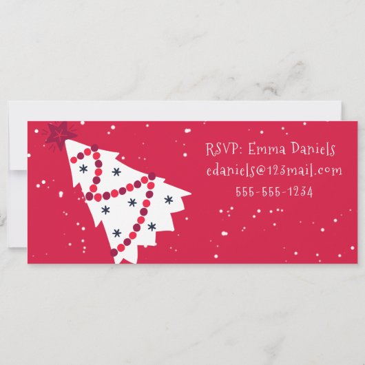 Trim-The-Tree, Rood en Goud Kerstfeest Kaart (Achterkant)