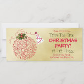 Trim-The-Tree, Rood en Goud Kerstfeest Kaart (Voorkant)