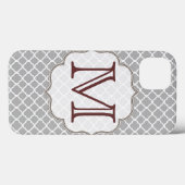 Trimestre gris Latti Monogramme Coque ipad initial (Verso (horizontal))