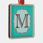 Trimestre turquoise Monogramme Latti Ornement init (Droite)