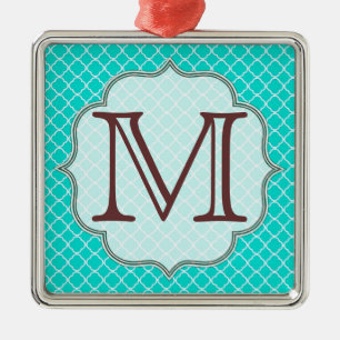 Trimestre turquoise Monogramme Latti Ornement init