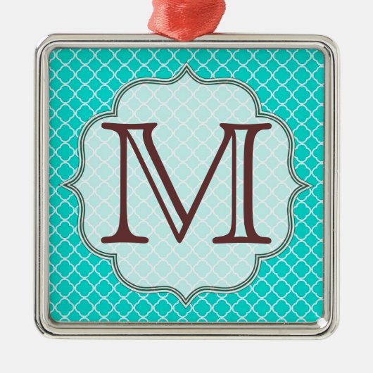 Trimestre turquoise Monogramme Latti Ornement init (Devant)