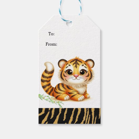 Trina de Compassionate Tiger Gift Labels Cadeaulabel (Voorkant)