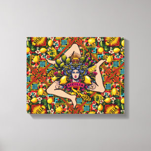 Trinacria Sicilia Canvas Afdruk