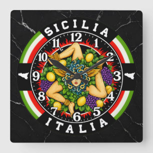 Trinacria Sicilië Italië Vierkante Klok