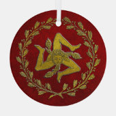 Trinacria sicilienne et ornement en verre de couro (Verso)