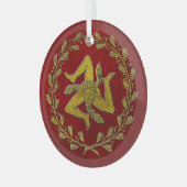 Trinacria sicilienne et ornement en verre de couro (Avant gauche)