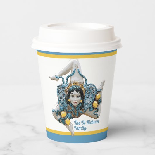 Trinacria van Sicilië, symbool met drie poten Sici Papieren Bekers (Voorkant)