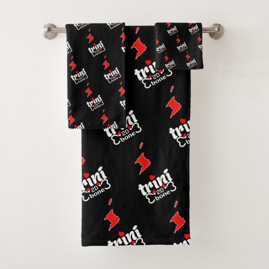 Trini à de Bone avec îles Carte Anglais sur BLACK (En situation)