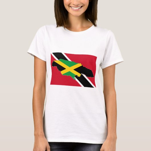 TRINI FLAG JAMAICA MAP T-SHIRT (Voorkant)