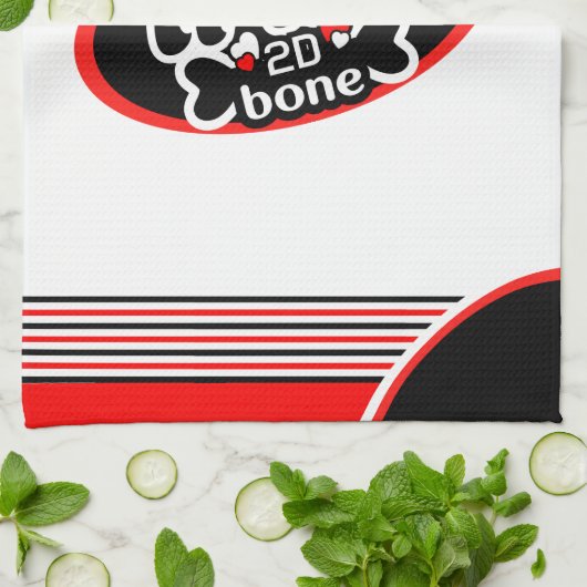 Trini to de Bone on )Uw kleur) Theedoek (Gevouwen)