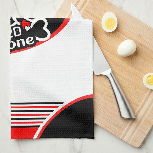 Trini to de Bone on )Uw kleur) Theedoek (Quarter Fold)