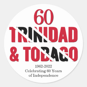 TRINIDAD 60e Jubileum Onafhankelijkheid Ronde Sticker