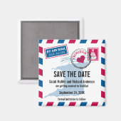Trinidad Air Mail Bruiloft Save the Date Magneet (Voorkant / Achterkant)
