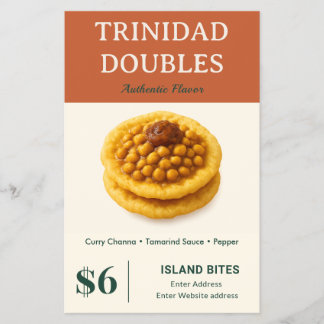 Trinidad Doubles Authentieke Smaak Kleine Zakelijk Flyer