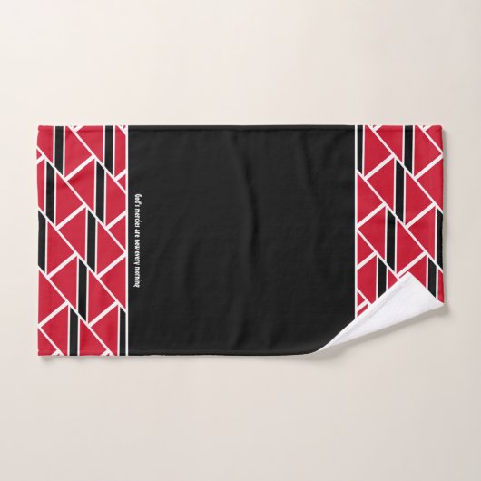 TRINIDAD DRAPEAU Customisé Écriture NOIR Trini (Serviette à main)
