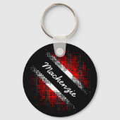 Trinidad en Tobago Dot Pattern met naam Sleutelhanger (Voorkant)