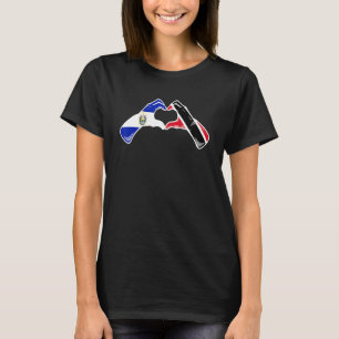 Trinidad en Tobago El Salvador Vlag Hart Mix Haar T-shirt
