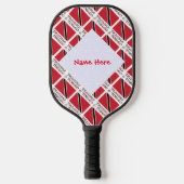 Trinidad en Tobago Flag Tiled Red Personalisatie Pickleball Paddle (Voorkant)