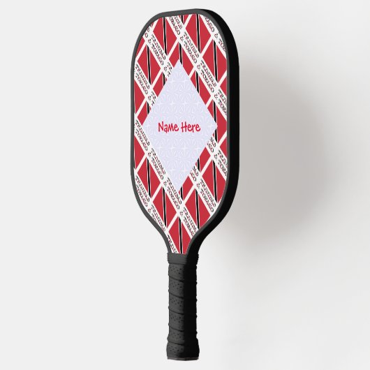 Trinidad en Tobago Flag Tiled Red Personalisatie Pickleball Paddle (Links)
