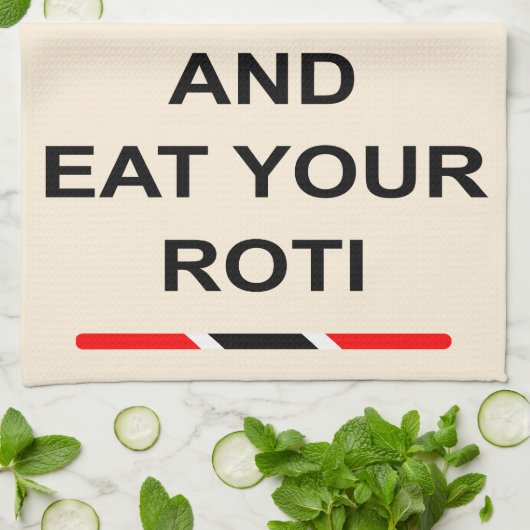 Trinidad en Tobago houden kalm en eten uw Roti Theedoek (Gevouwen)