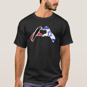 Trinidad en Tobago Isreal Flag Heart Mix Heritage T-shirt